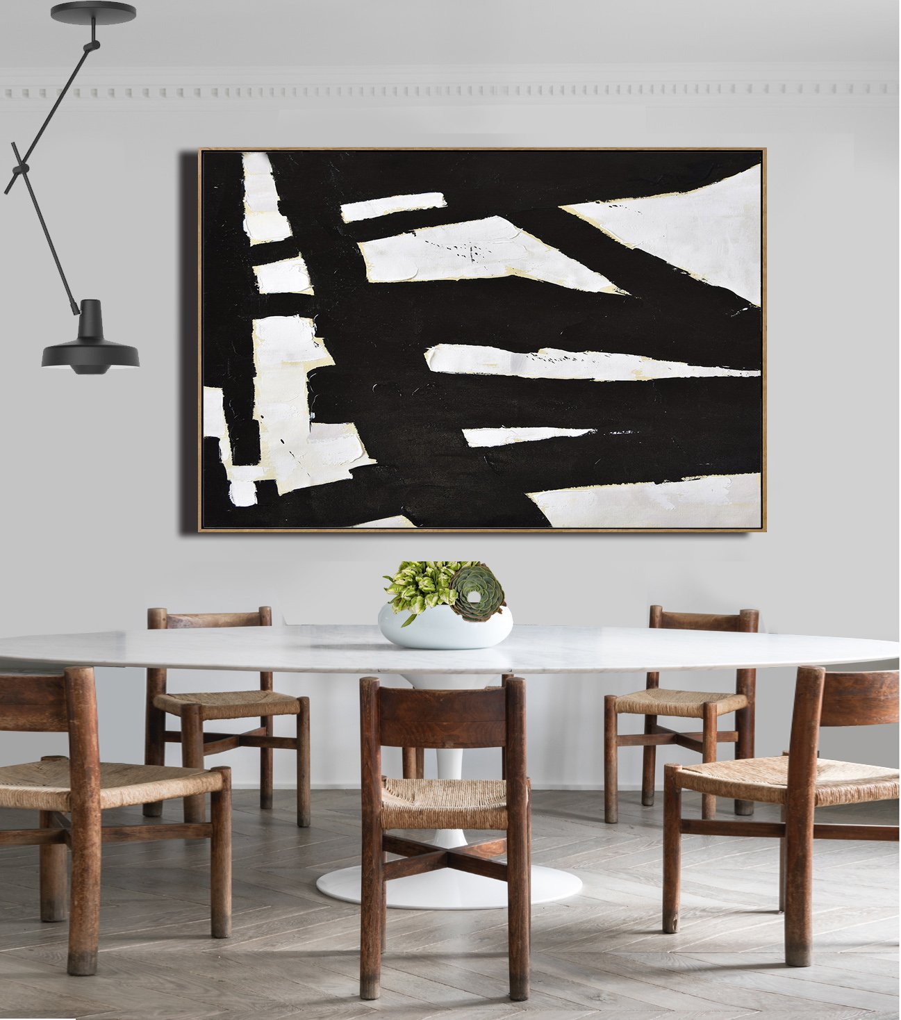 Horizontal Palette Knife Minimalist Art #C12Z